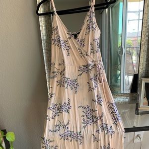 Forever 21 Floral wrap calf length dress